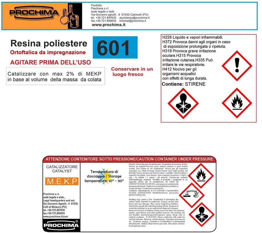 Resina poliestere da impregnazione laminazione 601 - Prochima Originale