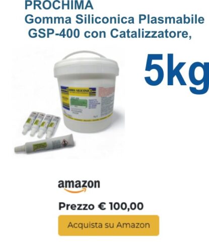 PROCHIMA Gomma Siliconica Plasmabile GSP-400 con Catalizzatore, Stampi Grandi Dimensioni e Dettagli Inamovibili, 5kg