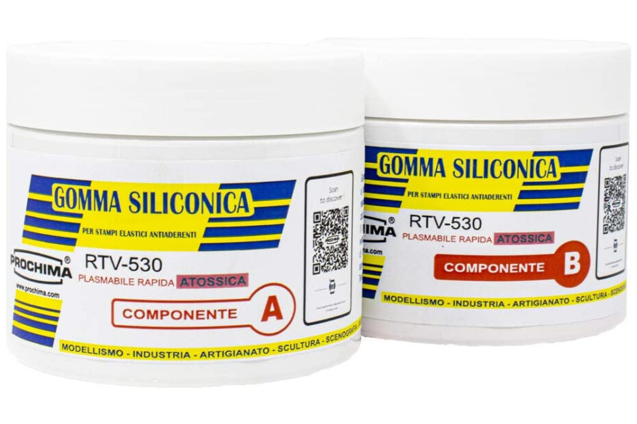 GOMMA SILICONICA RTV PA AL (500 g A+500 g B) AL PLATINO - conf. 1