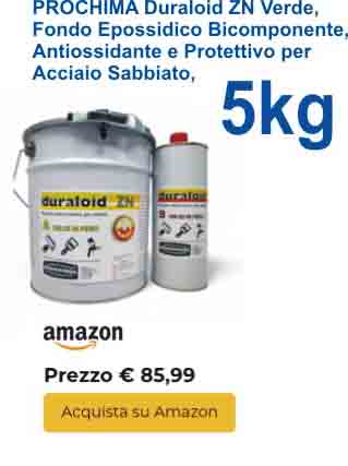 PROCHIMA Duraloid ZN Verde, Fondo Epossidico Bicomponente, Antiossidante e Protettivo per Acciaio Sabbiato, Resa Elevata, 5kg