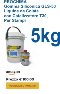 PROCHIMA Gomma Siliconica GLS-50 Liquida da Colata con Catalizzatore T30, Per Stampi Dettagliati, 5kg